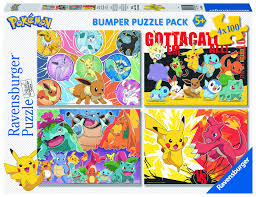 Puzzle Pokémon Ravensburger 4x100 pièces - Idéal pour les enfants de 5 ans