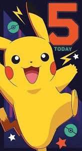 Carte d'Anniversaire Pokémon pour les 5 Ans