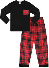 Pyjama Manches Longues Carreaux pour Garçon - Confort et Style