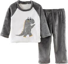Ensemble de Pyjama Garçon Huttam Dinosaure en Flanelle