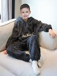 Ensemble de Peignoir Molleton Uplateng : Le Pyjama Idéal pour Garçon