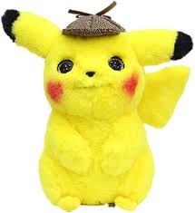 Peluche Pikachu Détective - 32 cm de Douceur Jaune