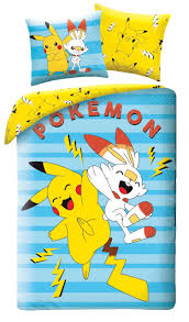 Parure de lit Pokémon Pikachu et Scorbunny Multicolore