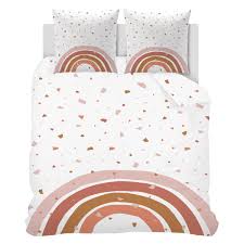 Parure de lit 140x190 enfant - SYHIEGO Réversible Arc En Ciel